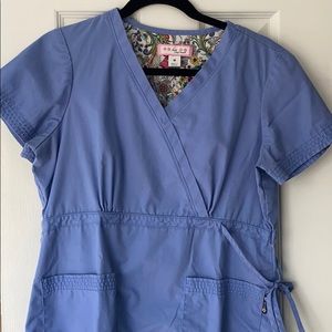 Koi ceil blue wrap top